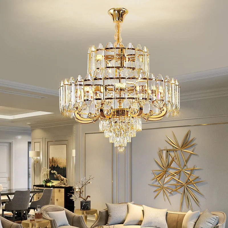 Afralia™ Crystal Chandelier: American Luxury LED Pendant for Living Room, Dining Room, and Bedroom