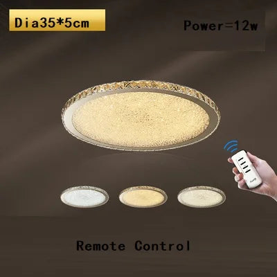 Afralia™ Crystal Round Ceiling Lamp: Nordic Light Luxury LED Home Lighting for Bedroom and Living Room