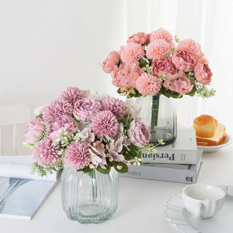 Afralia™ Silk Peony Hydrangea Bouquet for Wedding and Home Decor