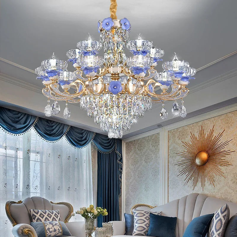 Afralia™ Crystal Candle Chandelier for Living Room, Bedroom, and Dining Room