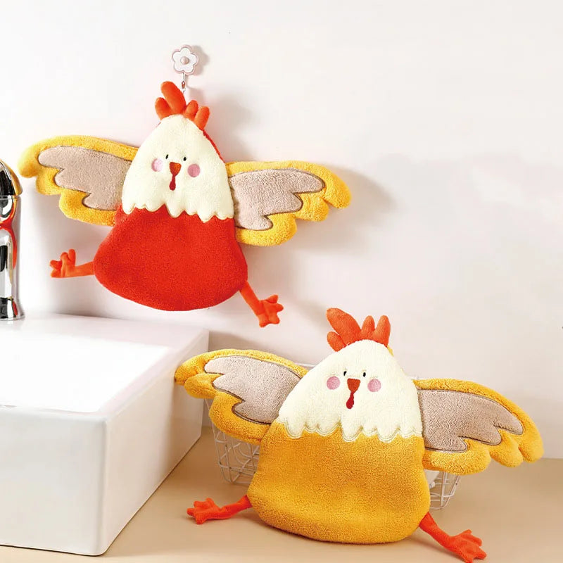 Afralia™ Coral Velvet Cartoon Style Hand Towel