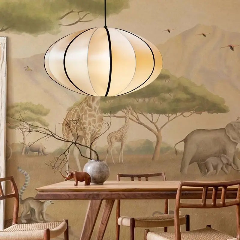 Afralia™ Fabric Pendant Light for Living Dining Bed Room - Vintage Style