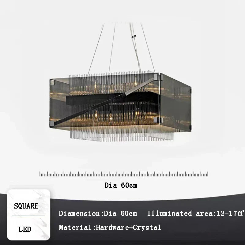 Afralia™ Crystal Glass Pendant Chandelier for Luxe Dining Room Decor