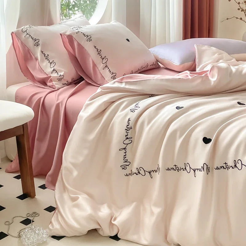 Afralia™ Ice Silk Bedding Sets for Cool Summer Sleep. Skin-Friendly Quilt Cover for Adults & Kids.