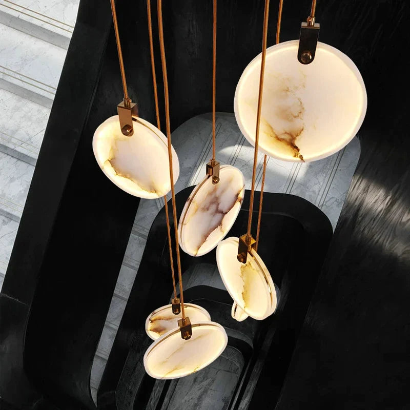 Afralia™ Marble Pendant Chandelier: Luxury Modern Hanging Lighting for Living Room Villa Lobby