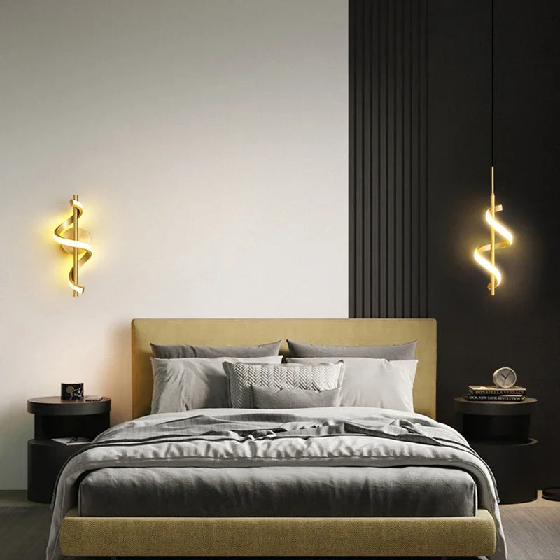 Afralia™ Modern LED Wall Lamps - Spiral Modeling Sconce