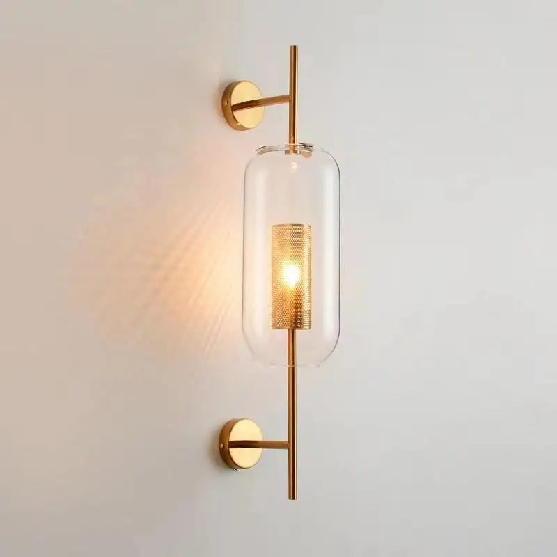 Afralia™ Brass Glass Wall Lamp for Bedroom, Living Room, Aisle - Nordic Design