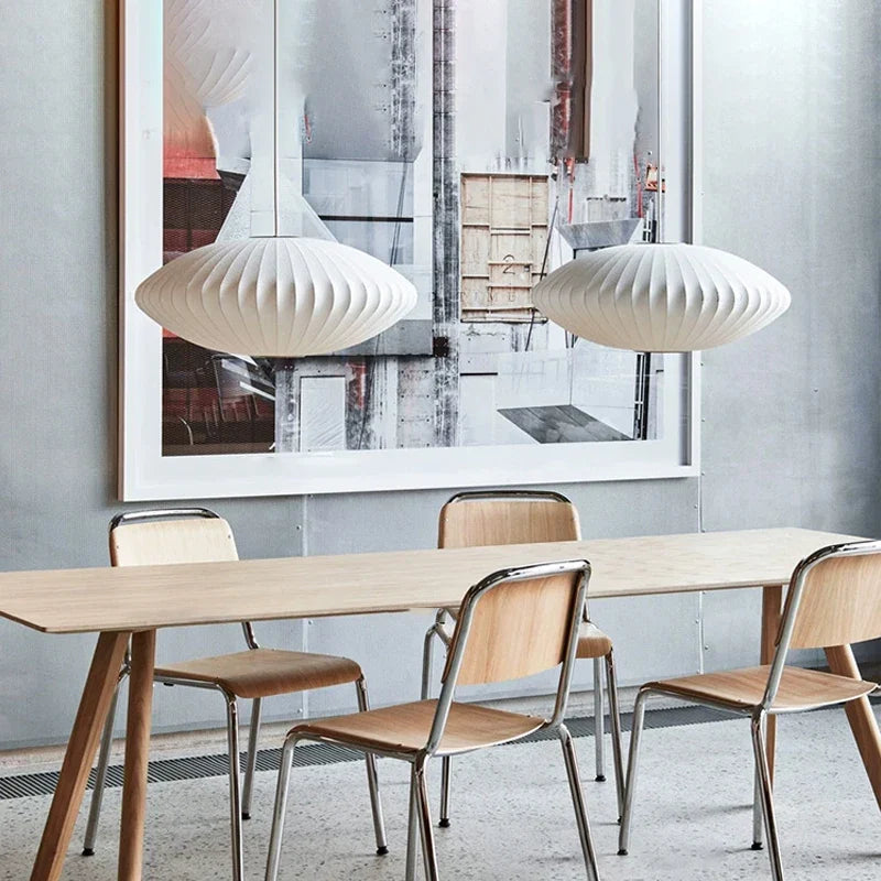 Afralia™ Silk Chandelier LED Pendant Lamp for Dining Room and Bedroom