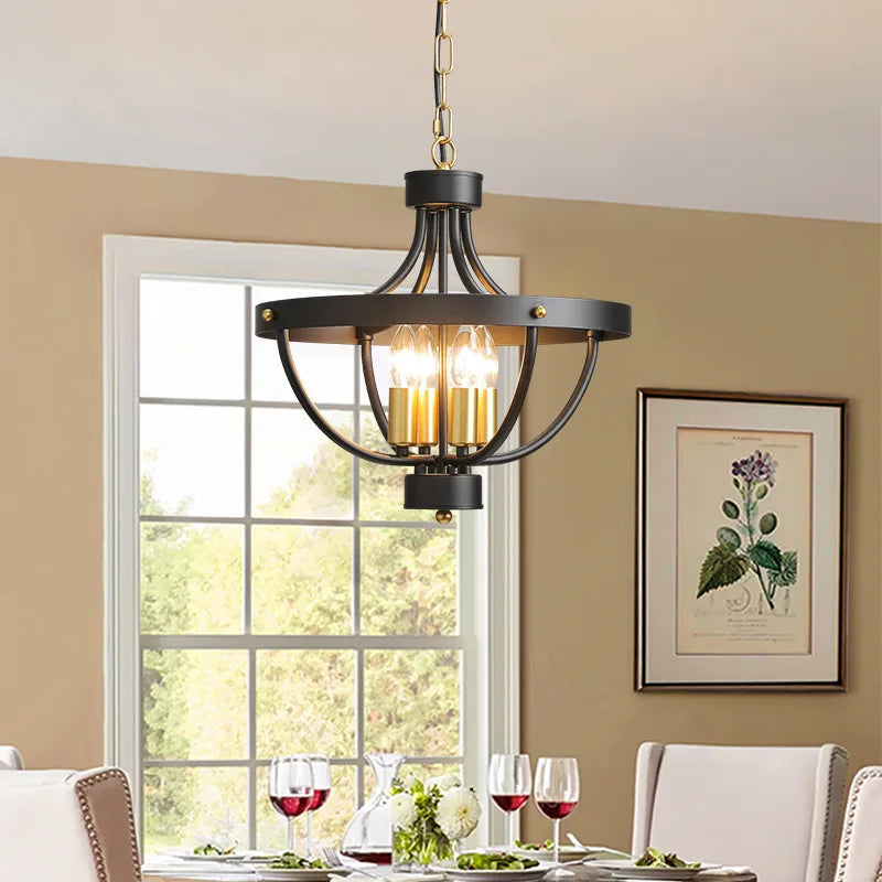 Afralia™ Modern Farmhouse Geometric Chandelier Pendant Lamp Kitchen Dining Room Lighting