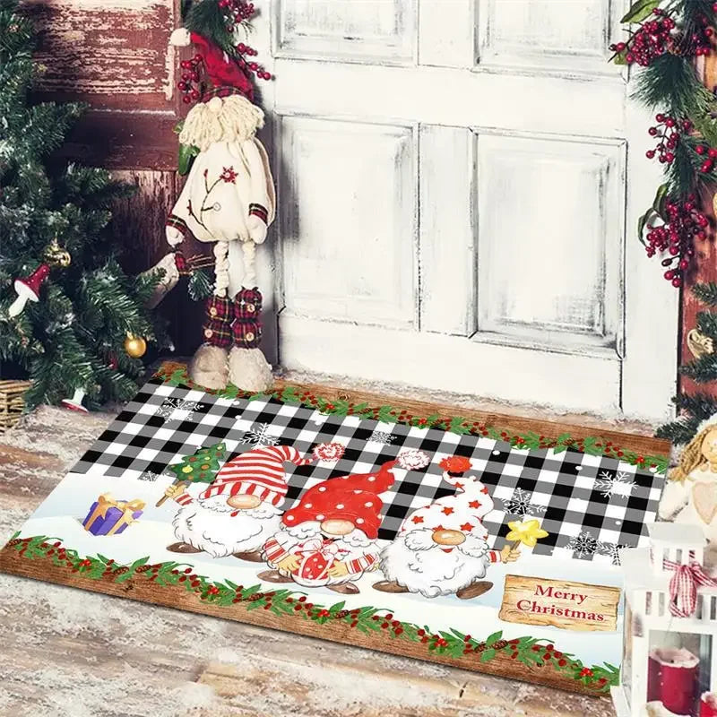 Afralia™ Christmas Snowman Non-slip Floor Mat