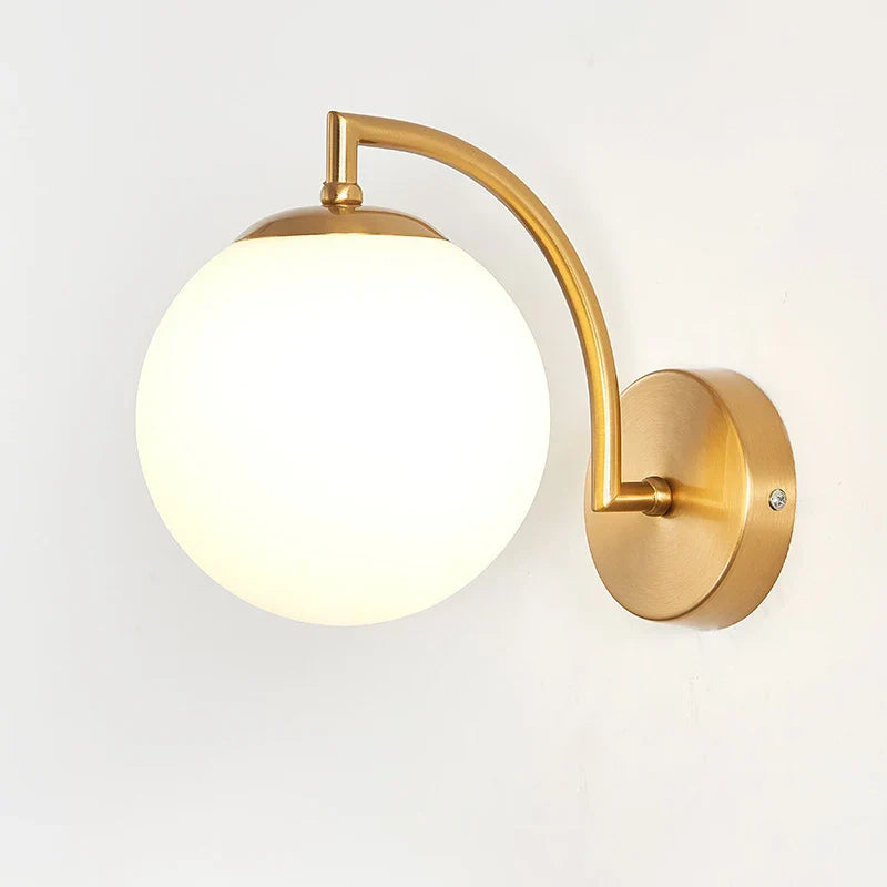 Afralia™ Luxury Glass Wall Lamp Brass Color Home Art Deco Sconce Wall Lights