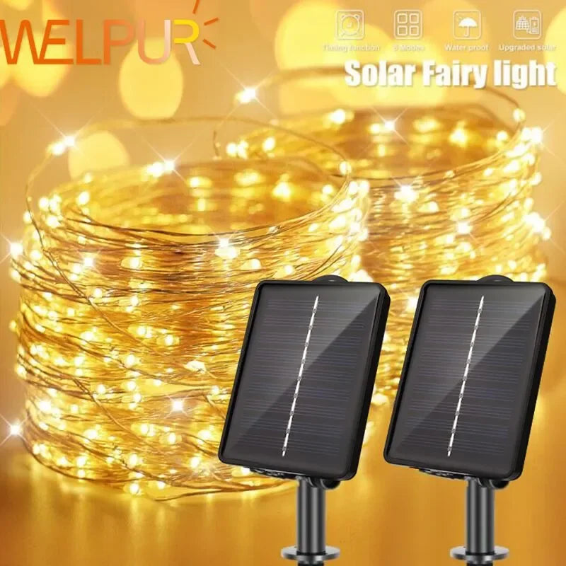 Afralia™ Solar Fairy Lights - 200/300 LEDs for Outdoor Parties, Holidays, and Gardens