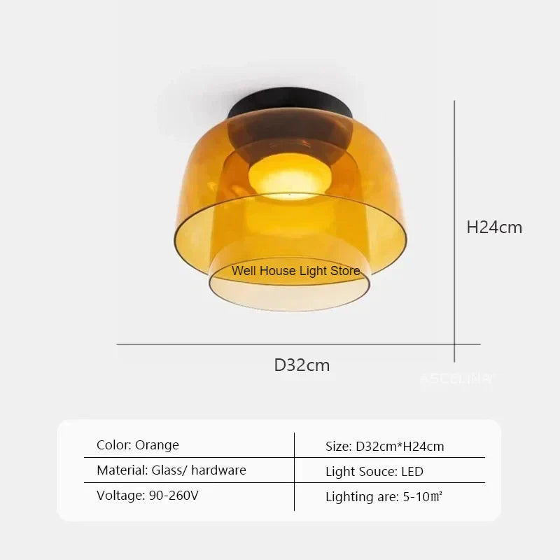 Afralia™ Glass Ceiling Chandelier - Luxury Nordic LED Ceiling Lamp
