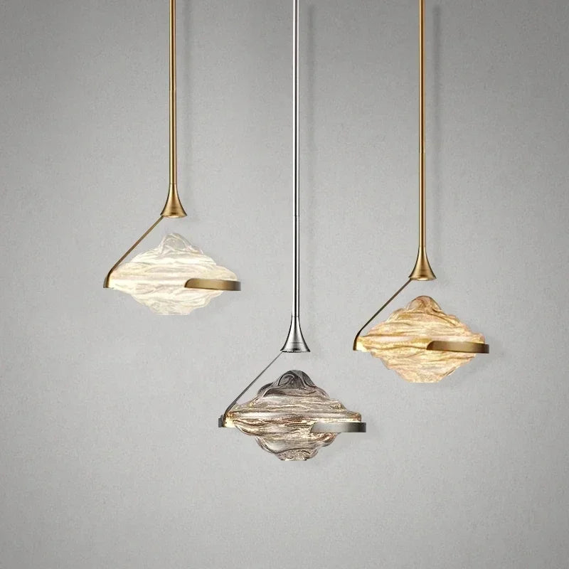 Afralia™ Gold LED Pendant Lamp: Modern Luxury Style for Bedroom, Living Room, Dining Room