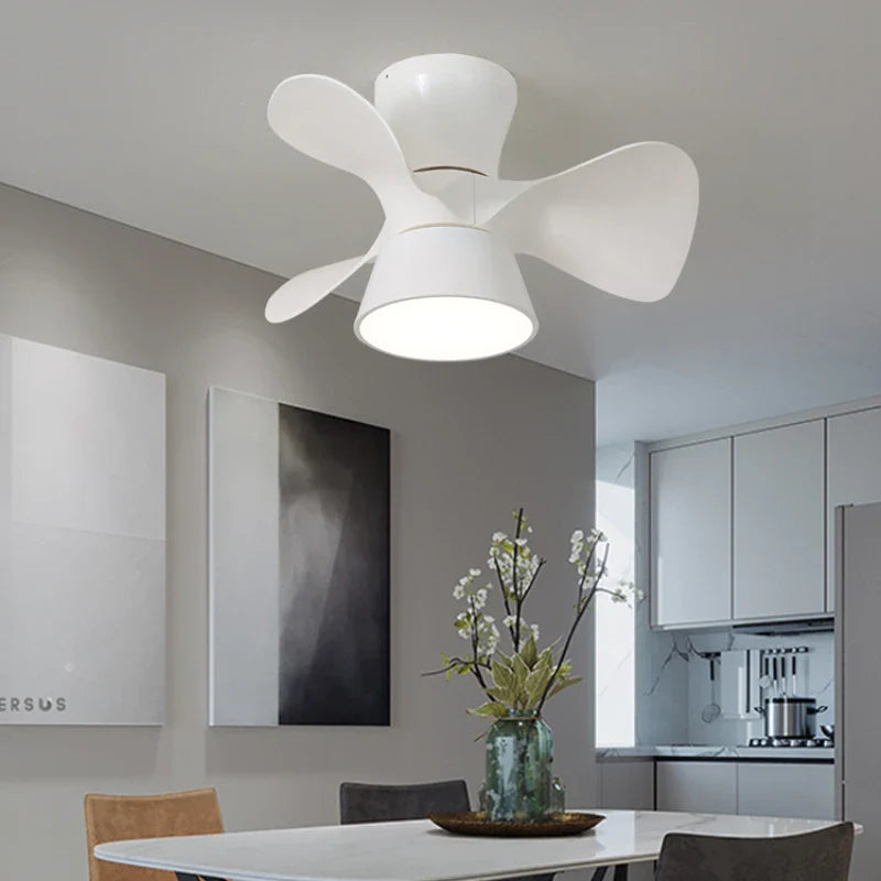 Afralia™ Colorful Macoron 22" Ceiling Fan Light, Smart Dimming DC Motor Remote Control