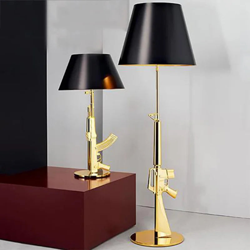 Afralia™ AK47 Gold LED Floor Lamp - Modern Designer Corner Light for Living Room