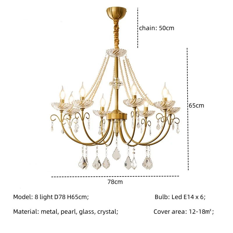Afralia™ Crystal LED Chandelier Living Room Luxury Lighting E14 Pendant Lamparas