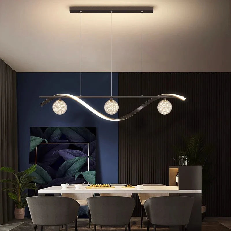 Afralia™ Modern LED Chandelier Pendant Lamp for Dining Room Interior Lighting