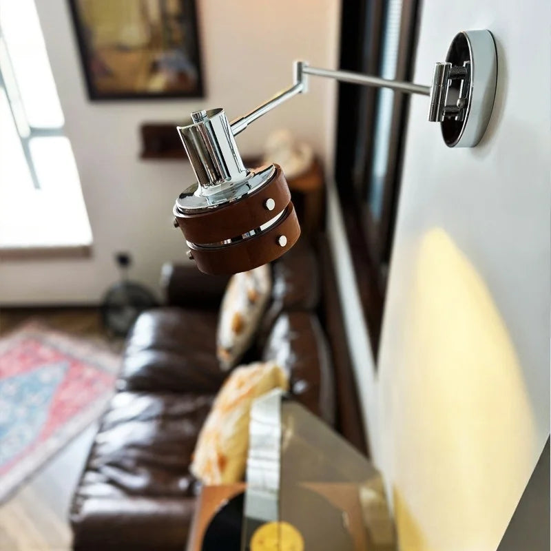 Afralia™ Vintage LED Wall Light Iron Wood Bedside Lamp Wandlamp