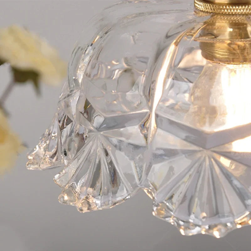 Afralia™ Clear Glass LED Wall Light with Pull Chain Switch
