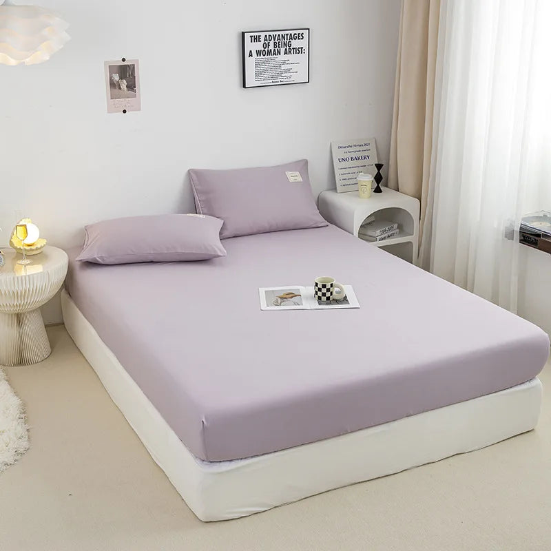 Afralia™ Solid Color Fitted Sheet 150x200 Queen Bed Soft Skin Friendly 180x200 Mattress Cover