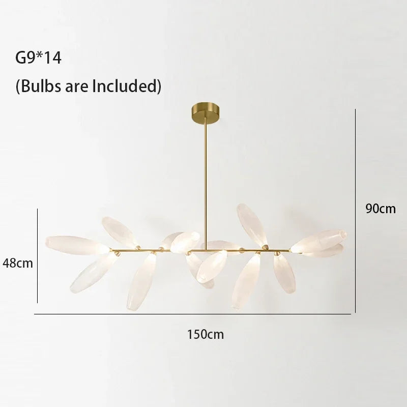 Afralia™ Oval Glass LED Chandelier for Staircase and Living Room