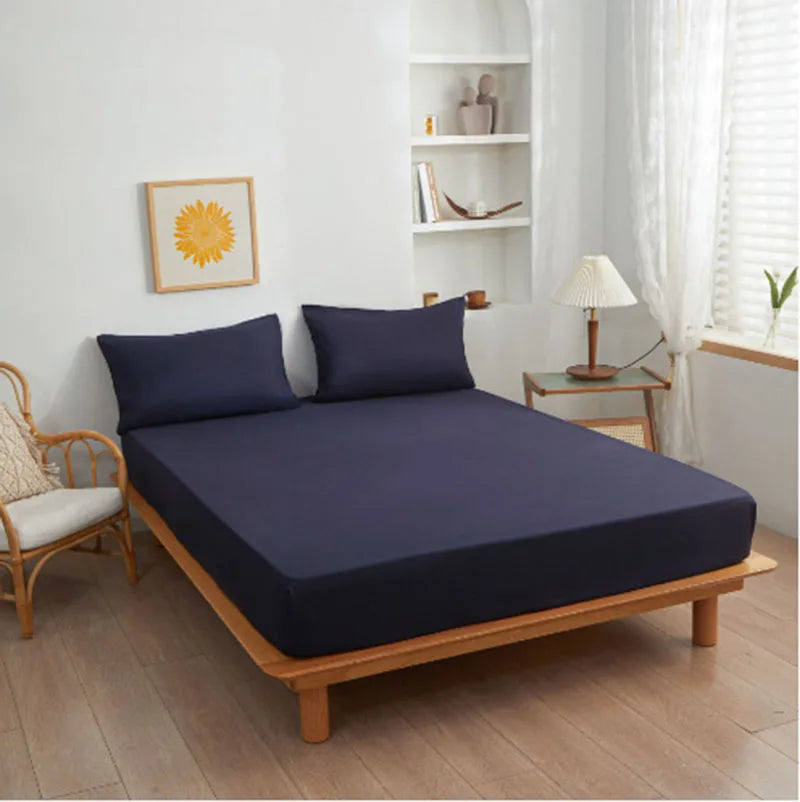 Afralia™ Soft Polyester Cotton Single Fitted Sheet Mattress Cover Bed Sheet
