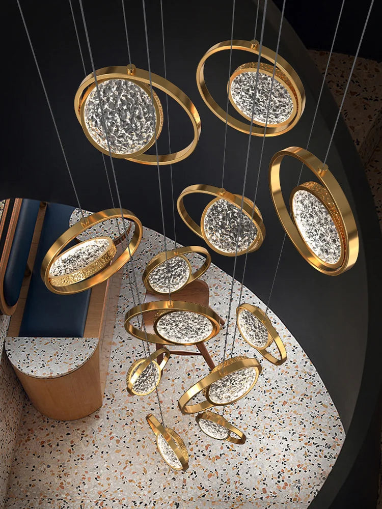 Afralia™ Luxury LED Chandelier for Villa, Staircase, Bar, Kitchen, Dining Room, Living Room