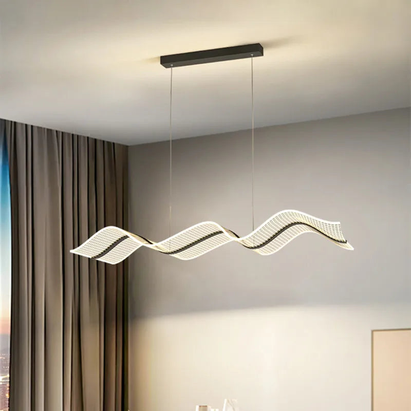 Afralia™ Nordic Wave Acrylic LED Chandelier Dining Room Pendant Lights