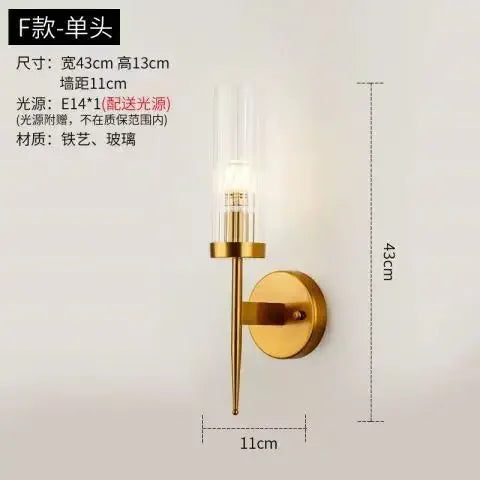 Afralia™ Nordic Copper Gold Wall Lamp for Home Bedroom Living Room