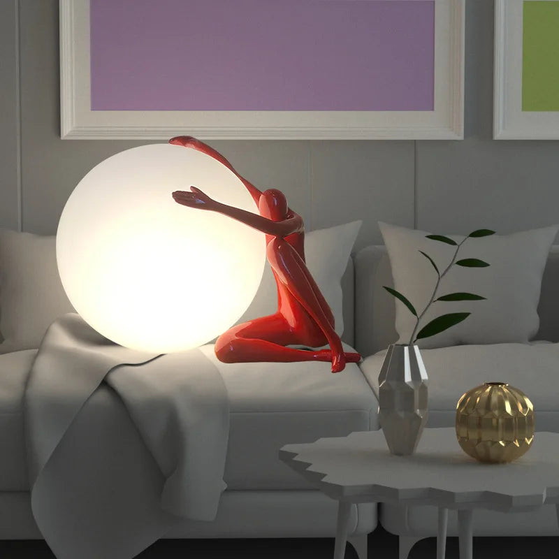 Afralia™ Glass Ball Table Lamp: Stylish LED Sculpture Desk Lamp for Home Decor