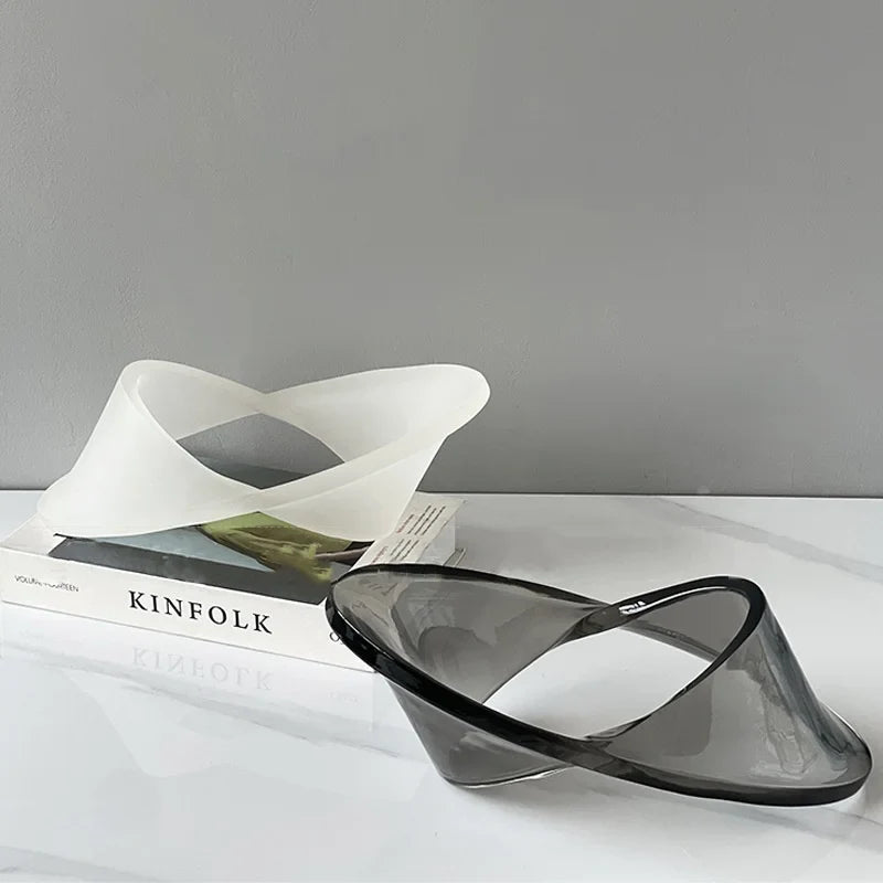 Afralia™ UFO Geometric Acrylic Decorative Item - Abstract Handicrafts Figurine