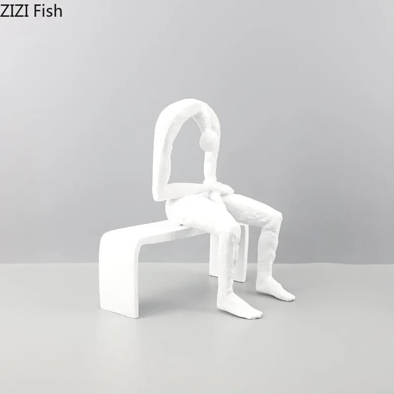 Afralia™ Character Sculpture Room Decor Abstract Figure Artwork Ornaments Aesthetics