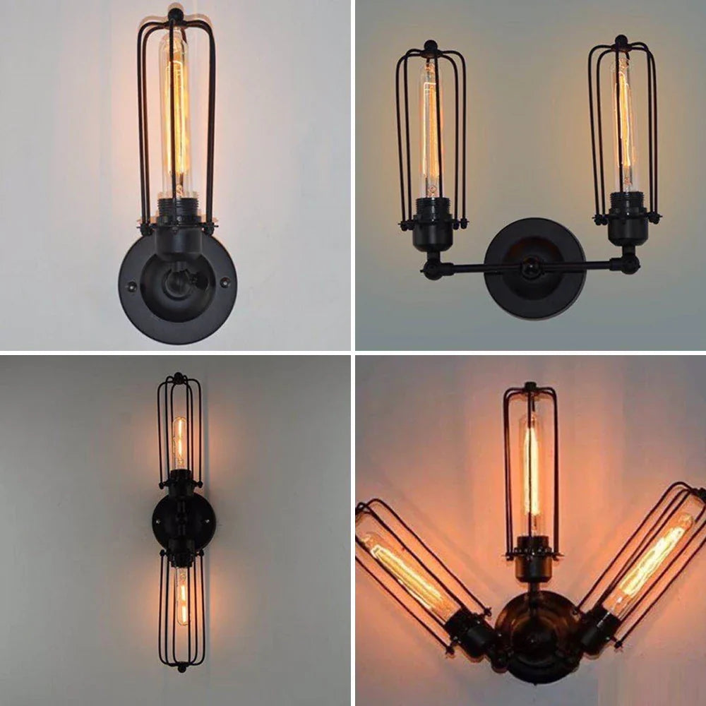 Afralia™ Retro Vintage Industrial Wall Light Bedside Lamp Living Room Bedroom Staircase Lighting Fixtur