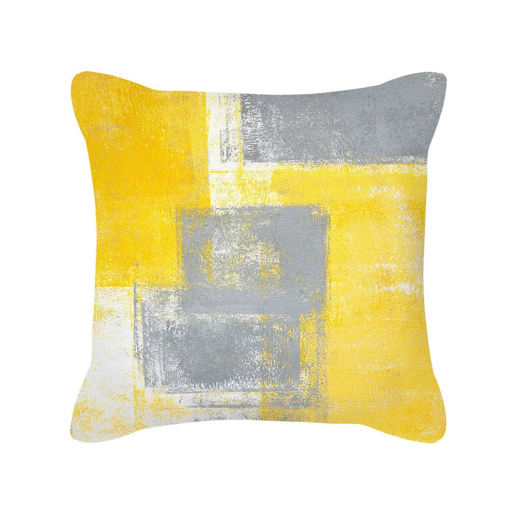 Afralia™ Teal Abstract Office Cushion Cover: Modern Home Decoration Sofa Art Pillows