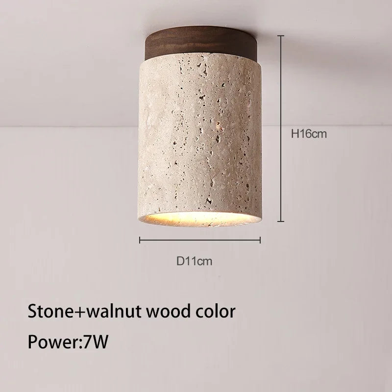 Afralia™ Travertine Stone Ceiling Downlight with E27 Bulb