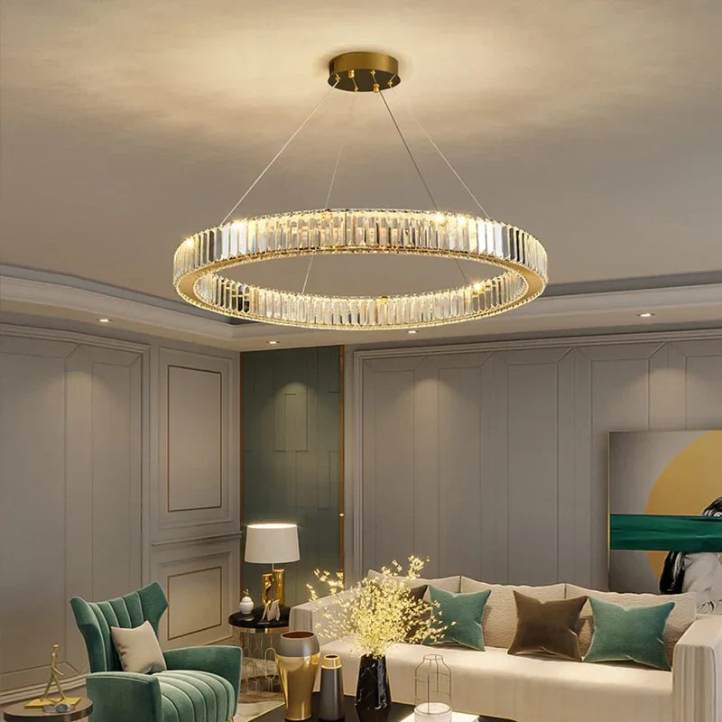 Afralia™ Crystal Ceiling Pendant Chandelier for Luxe Room Decor