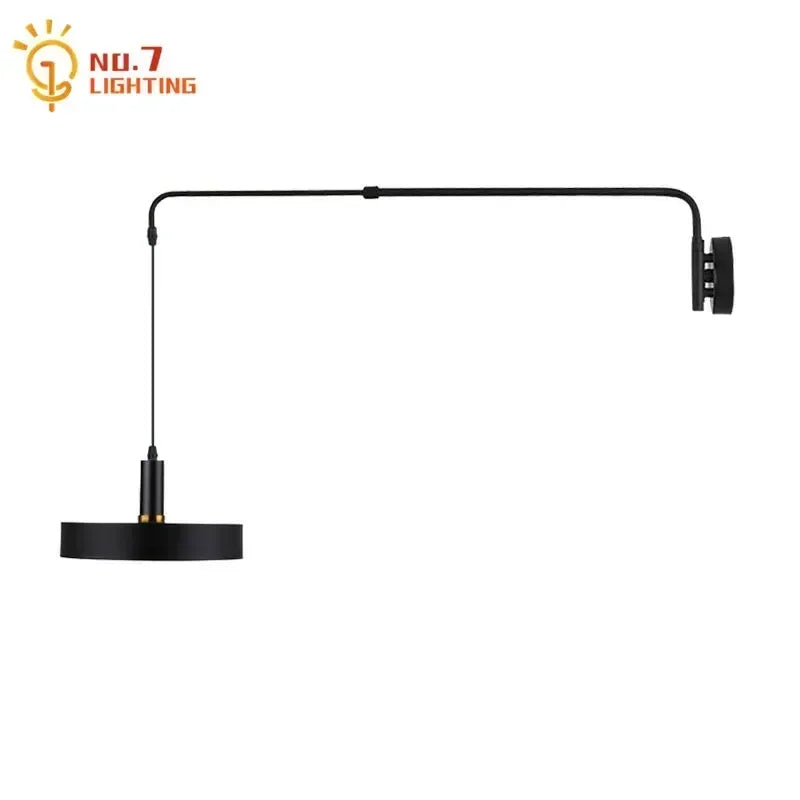 Afralia™ Long Pole Swing Arm Wall Lamp LED Adjustable Telescopic Rotary Sconce