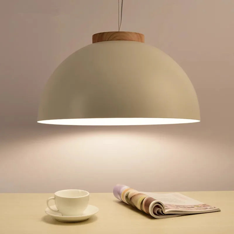 Afralia™ Nordic Walnut LED Pendant Lamp for Loft Kitchen, Dinning Room & Office