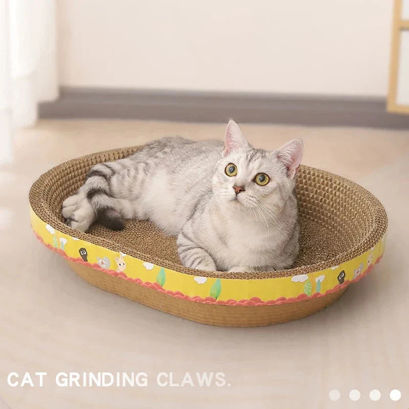 Afralia™ Cat Scratch Lounge Bed & Training Toy - Cat Scratcher Board for Sharpening Nails