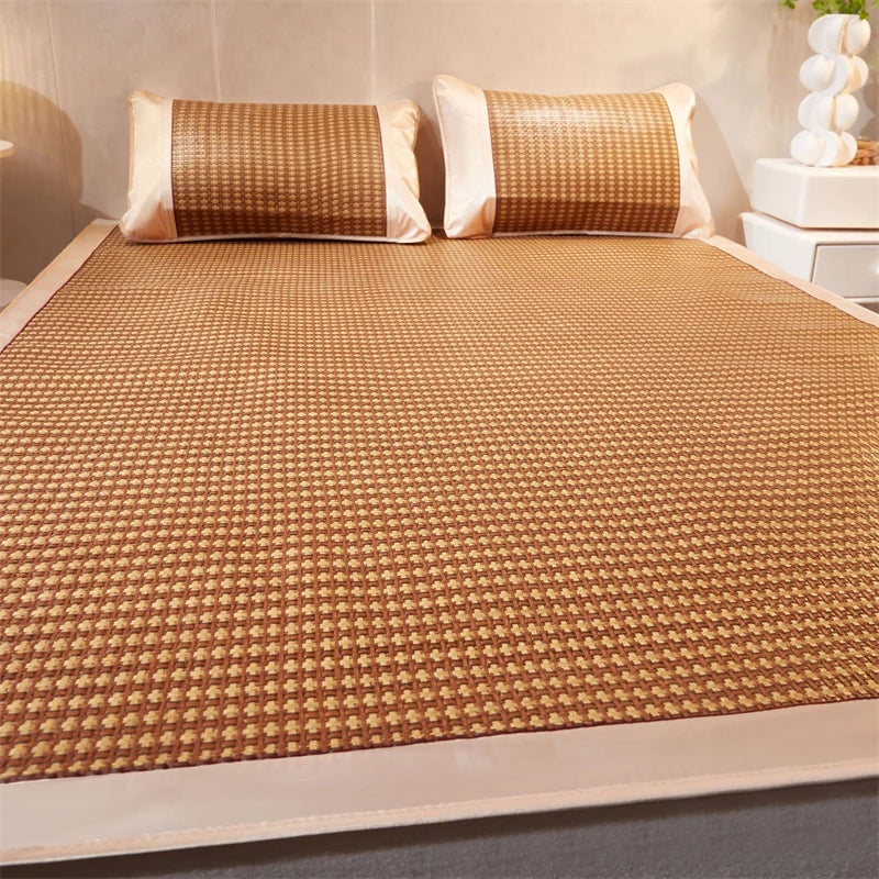 Afralia™ Cooling Rattan Mat & Pillowcase Set - Dual-Sided Thicker  Bed Pad for Summer