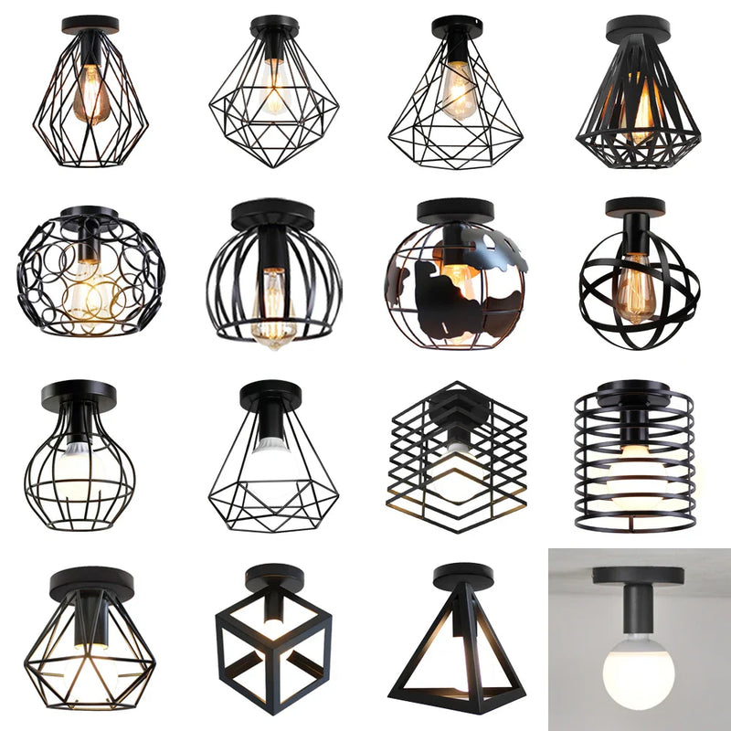 Afralia™ Vintage Industrial Ceiling Light for Home Decor