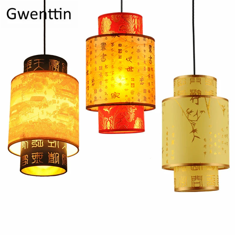 Afralia™ Sheepskin Pendant Lights: Retro Chinese Style Luminarias for Home Decor