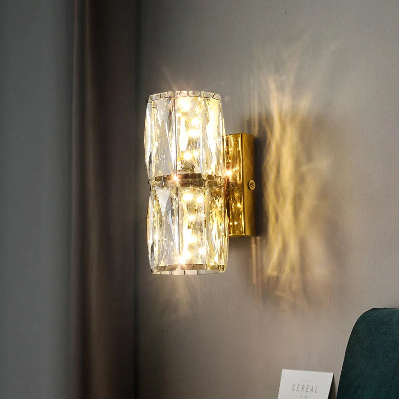 Afralia™ Crystal Wall Lamp: Nordic LED Luxury Design, Art Gold/Chrome for Living Room, Bedroom