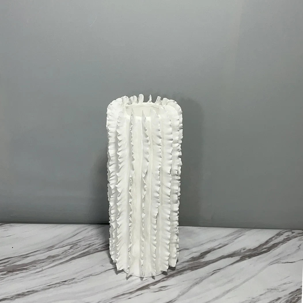 Afralia™ Hand-Stacked Pleated Ceramic Vase, Irregular Ripples, Home Decor Accessory