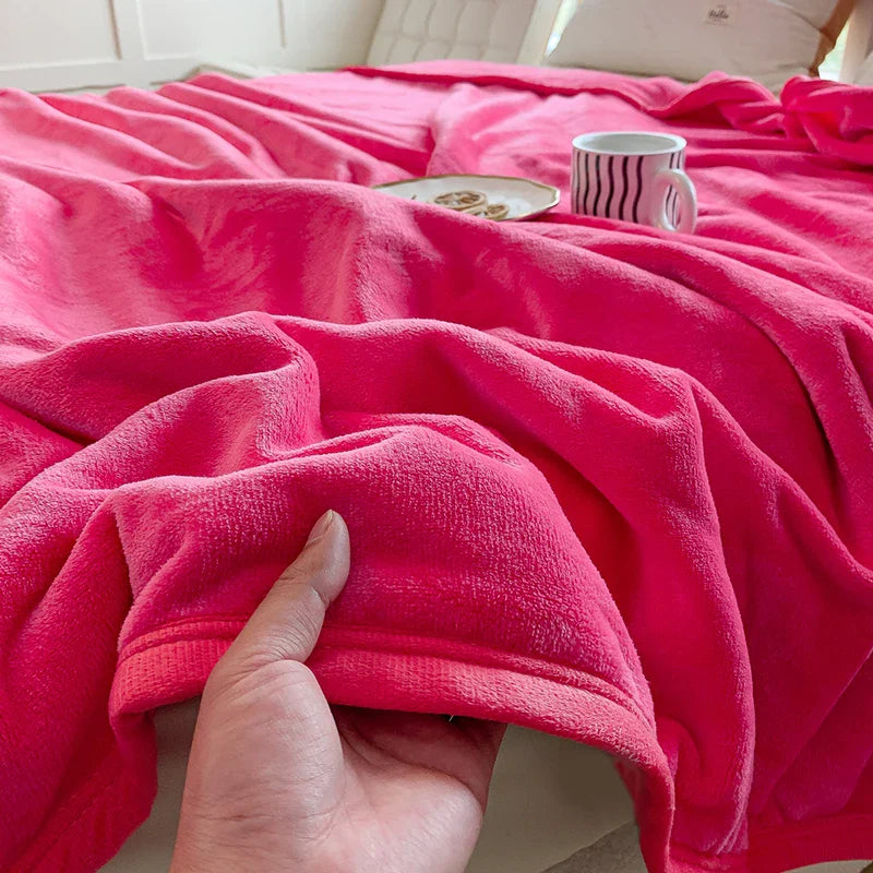 Afralia™ Coral Velvet Summer Blanket: Extra Soft, Skin-friendly, Machine Washable