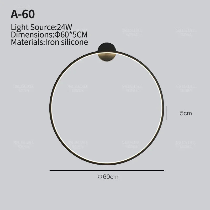 Afralia™ Nordic Ring LED Wall Lamp Modern Sconce for Living Room Bedroom Hallway