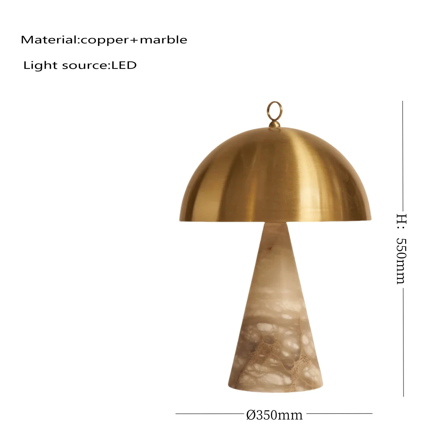 Afralia™ Copper Marble Table Lamps Gold Stone Desk Lighting Bedside Decor Items