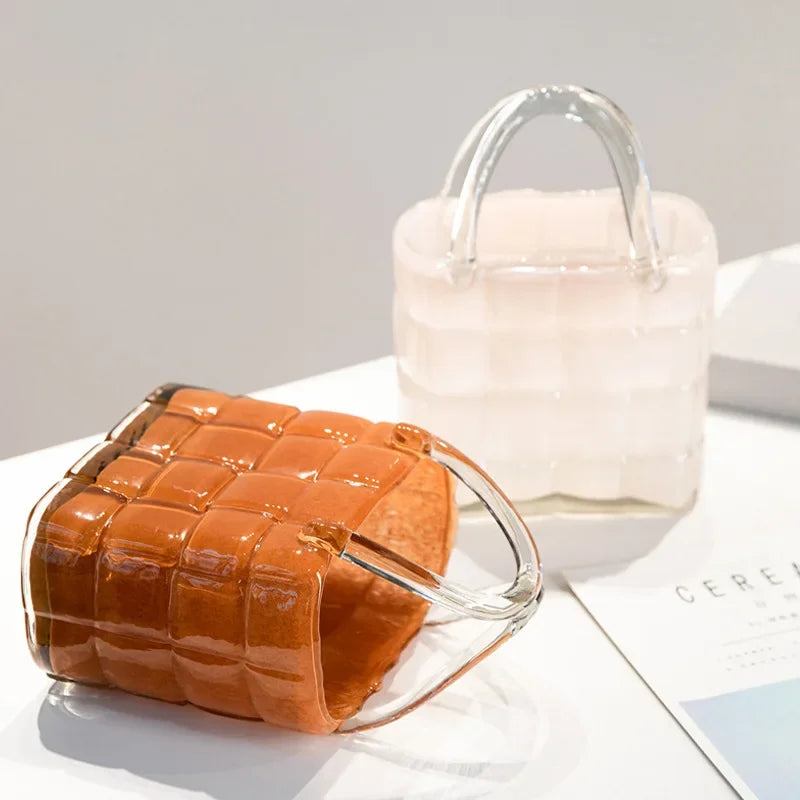 Afralia™ Handbag Shape Glass Vase for Home Decor and Hydroponics
