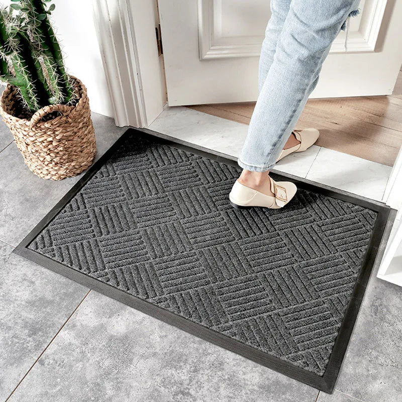 Afralia™ Rubber Front Door Mat | Shoe Scraper | Indoor Outdoor Doormat | Dirt Resistant Mats